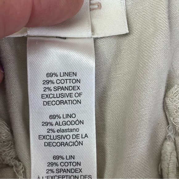 Chico's size Medium Chicos size 1 tan cargo linen cotton blend cropped pants - Picture 9 of 9